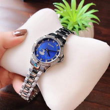 Load image into Gallery viewer, Bulova Crystal Collection Blue Mother of Pearl Dial Silver Steel Strap Watch for Women - 96L238