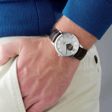 Load image into Gallery viewer, Tissot T Classic Tradition Powermatic 80 Open Heart Silver Dial Brown Leather Strap Watch for Men - T063.907.16.038.00