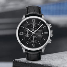 Load image into Gallery viewer, Tissot T Classic Chemin Des Tourelles Chronograph Black Dial Black Leather Strap Watch For Men - T099.427.16.058.00