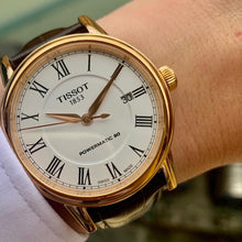 Load image into Gallery viewer, Tissot T Classic Carson Powermatic 80 White Dial Brown Leather Strap Watch for Men - T085.407.36.013.00