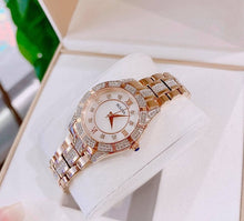 Load image into Gallery viewer, Bulova Crystal Mother of Pearl Dial Rose Gold Steel Strap Watch for Women - 98L197