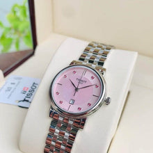 Load image into Gallery viewer, Tissot T Classic Carson Premium Pink Dial Silver Steel Strap Watch for Women - T122.210.11.159.00