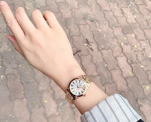 Load image into Gallery viewer, Tissot T Wave Mother of Pearl Dial Rose Gold Steel Strap Watch For Women - T112.210.33.113.00