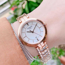 Load image into Gallery viewer, Tissot T Lady Flamingo Mother of Pearl Dial Rose Gold Steel Strap Watch For Women - T094.210.33.116.02