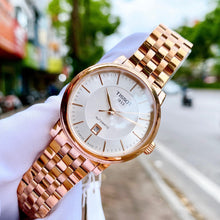 Load image into Gallery viewer, Tissot T Classic Carson Premium Automatic White Dial Rose Gold Steel Strap Watch for Men - T122.407.33.031.00