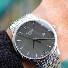 Load image into Gallery viewer, Tissot T Classic Tradition Grey Dial Silver Steel Strap Watch For Men - T063.610.11.067.00