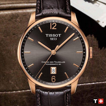 Load image into Gallery viewer, Tissot T Classic Chemin Des Tourelles Powermatic 80 Brown Dial Brown Leather Strap Watch for Men - T099.407.36.447.00