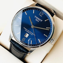 Load image into Gallery viewer, Tissot Chemin Des Tourelles Powermatic 80 Blue Dial Blue Leather Strap Watch for Men - T099.407.16.047.00