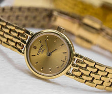 Load image into Gallery viewer, Tissot Lovely Gold Dial Gold Steel Strap Watch For Women - T058.009.33.021.00
