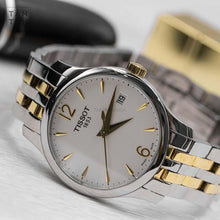 Load image into Gallery viewer, Tissot T Classic Tradition White Dial Two Tone Mesh Bracelet Watch for Women - T063.210.22.037.00