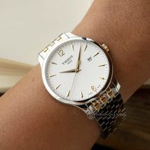 Load image into Gallery viewer, Tissot T Classic Tradition White Dial Two Tone Mesh Bracelet Watch for Women - T063.210.22.037.00