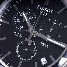 Load image into Gallery viewer, Tissot T Classic PR 100 Chronograph Black Dial Silver Steel Strap Watch for Men - T101.417.11.051.00