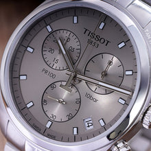 Load image into Gallery viewer, Tissot PR 100 Chronograph Grey Dial Silver Steel Strap Watch for Men - T101.417.11.071.00