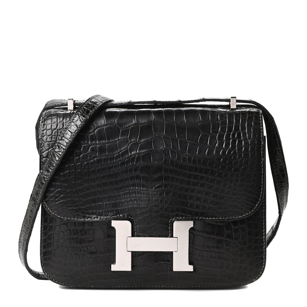 Shiny Alligator Constance 18 Black