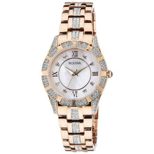 Load image into Gallery viewer, Bulova Crystal Mother of Pearl Dial Rose Gold Steel Strap Watch for Women - 98L197
