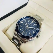 Load image into Gallery viewer, Tag Heuer Aquaracer Blue Dial SIlver Steel Strap Watch for Men - CAY111B.BA0927