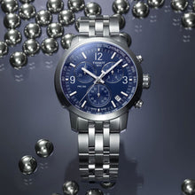 Load image into Gallery viewer, Tissot PRC 200 Chronograph Quartz Blue Dial Silver Steel Strap Watch For Men - T114.417.11.047.00