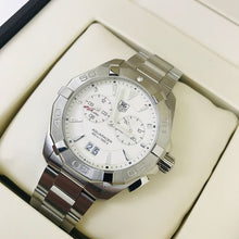 Load image into Gallery viewer, Tag Heuer Aquaracer Chronograph White Dial Silver Steel Strap Watch for Men - WAY111Y.BA0928