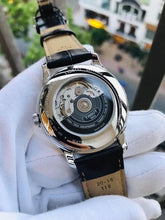 Load image into Gallery viewer, Tissot T Classic Tradition Powermatic 80 Open Heart Silver Dial Brown Leather Strap Watch for Men - T063.907.16.038.00