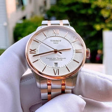 Load image into Gallery viewer, Tissot Chemin des Tourelles Powermatic 80 Silver Dial Two Tone Steel Strap Watch for Men - T099.407.22.038.02