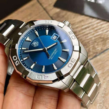 Load image into Gallery viewer, Tag Heuer Aquaracer Quartz Blue Dial Silver Steel Strap Watch for Men - WAY1112.BA0928
