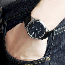Load image into Gallery viewer, Tissot T Classic Luxury Powermatic 80 Black Dial Black Leather Strap Watch For Men - T086.408.16.051.00