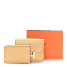 Load image into Gallery viewer, Metallic Chevre Chamkilight Constance Slim Wallet Dore