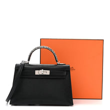 Load image into Gallery viewer, Chevre Chamkila Lizard Mini Kelly Sellier Touch 20 Black Ombre