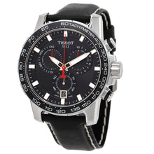 Load image into Gallery viewer, Tissot Supersport Chrono Black Dial Black Leather Strap Watch for Men - T125.617.16.051.00