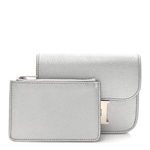 Load image into Gallery viewer, Metallic Chevre Chamkilight Constance Slim Wallet Argent