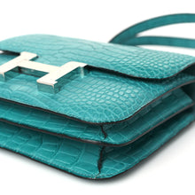 Load image into Gallery viewer, Matte Alligator Constance 18 Bleu Paon