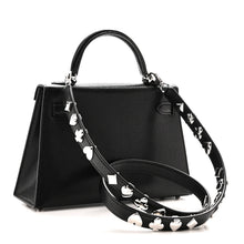 Load image into Gallery viewer, Chevre Chamkila Clou de Coeur Mini Kelly Sellier 20 Black