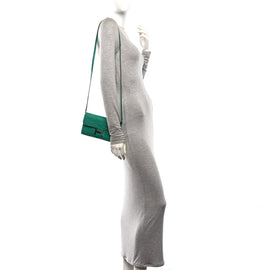 Matte Alligator Constance Long Wallet To Go Vert Jade