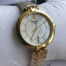 Load image into Gallery viewer, Tissot Flamingo Mother of Pearl White Dial Gold Steel Strap Watch For Women - T094.210.33.111.00