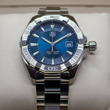 Load image into Gallery viewer, Tag Heuer Aquaracer Quartz Blue Dial Silver Steel Strap Watch for Men - WAY1112.BA0928