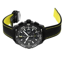 Load image into Gallery viewer, Tag Heuer Aquaracer Chronograph PVD Black Dial Black Nylon Strap Watch for Men - CAY218A.FC6361