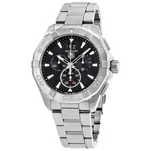 Load image into Gallery viewer, Tag Heuer Aquaracer Chronograph Black Dial Silver Steel Strap Watch for Men - CAY1110.BA0927