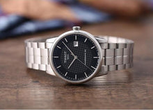 Load image into Gallery viewer, Tissot Luxury Powermatic 80 Black Dial Silver Steel Strap Watch for Men - T086.407.11.201.02
