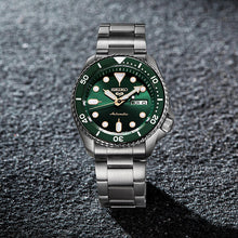 Load image into Gallery viewer, Seiko 5 Sports Automatic Analog Green Dial Silver Steel Strap Watch For Men - SRPD63K1