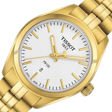 Load image into Gallery viewer, Tissot T Classic PR 100 Lady White Dial Gold Steel Strap Watch for Women - T101.210.33.031.00