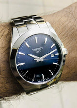 Load image into Gallery viewer, Tissot Gentleman Blue Dial Silver Steel Strap Watch For Men - T127.410.11.041.00