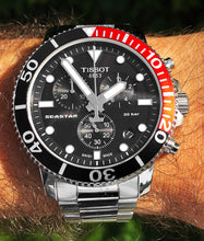 Load image into Gallery viewer, Tissot Seastar 1000 Chronograph Black Dial Silver Steel Strap Watch For Men - T120.417.11.051.01