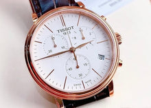 Load image into Gallery viewer, Tissot Carson Premium Chronograph White Dial Brown Leather Strap Watch For Men - T122.417.36.011.00