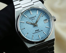 Load image into Gallery viewer, Tissot PRX Powermatic 80 Ice Blue Dial Silver Steel Strap Watch for Men - T137.207.11.351.00