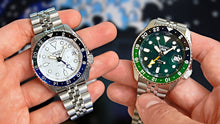 Load image into Gallery viewer, Seiko 5 Sports SKX GMT Automatic Sky Blue Dial Silver Steel Strap Watch For Men - SSK033K1