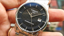 Load image into Gallery viewer, Tissot Luxury Powermatic 80 Black Dial Silver Steel Strap Watch for Men - T086.407.11.201.02