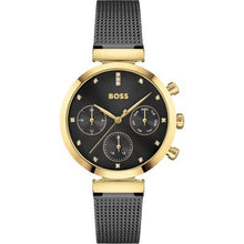 Load image into Gallery viewer, Hugo Boss Flawless Black Dial Black Mesh Bracelet Watch for Women - 1502627