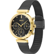 Load image into Gallery viewer, Hugo Boss Flawless Black Dial Black Mesh Bracelet Watch for Women - 1502627