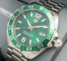 Load image into Gallery viewer, Tag Heuer Formula 1 Limited Edition Green Dial Silver Steel Strap Watch for Men - WAZ1017.BA0842