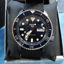 Load image into Gallery viewer, Seiko 5 Sports Automatic Blue Dial Black NATO Strap Watch for Men - SBSA098
